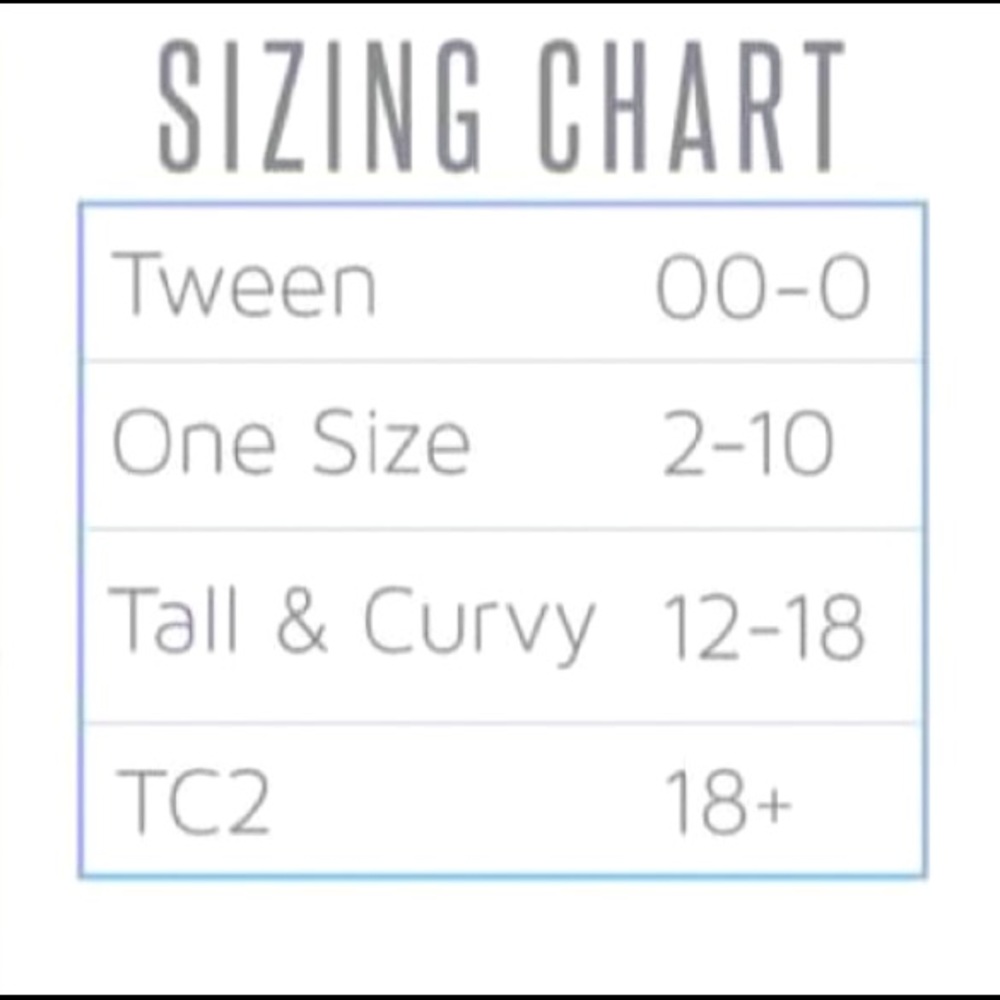 LuLaRoe leggings sizing chart
